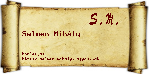 Salmen Mihály névjegykártya